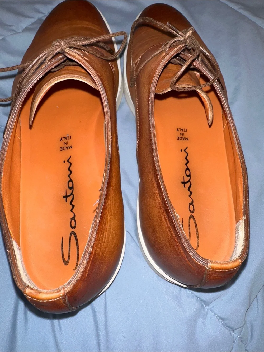 Santoni Brown Leather  Sneakers  shoes Men’s   2491   15 D 13